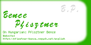 bence pfisztner business card